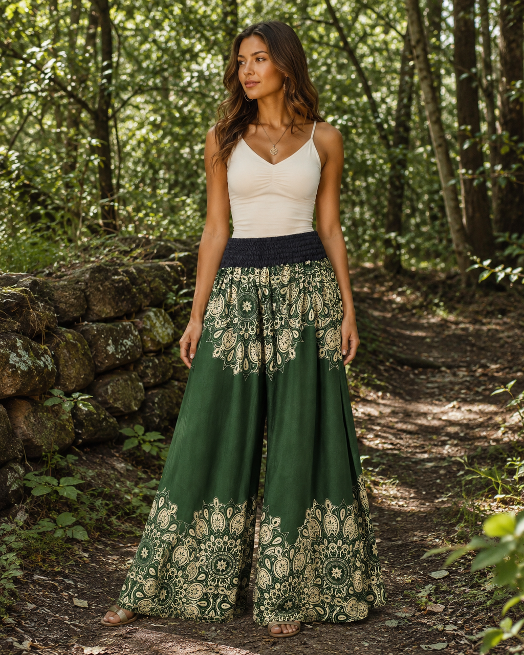 Megaflared Mandala Forest Pants